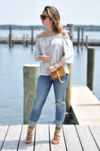 summer approved stripes-style- off the shoulder-denim