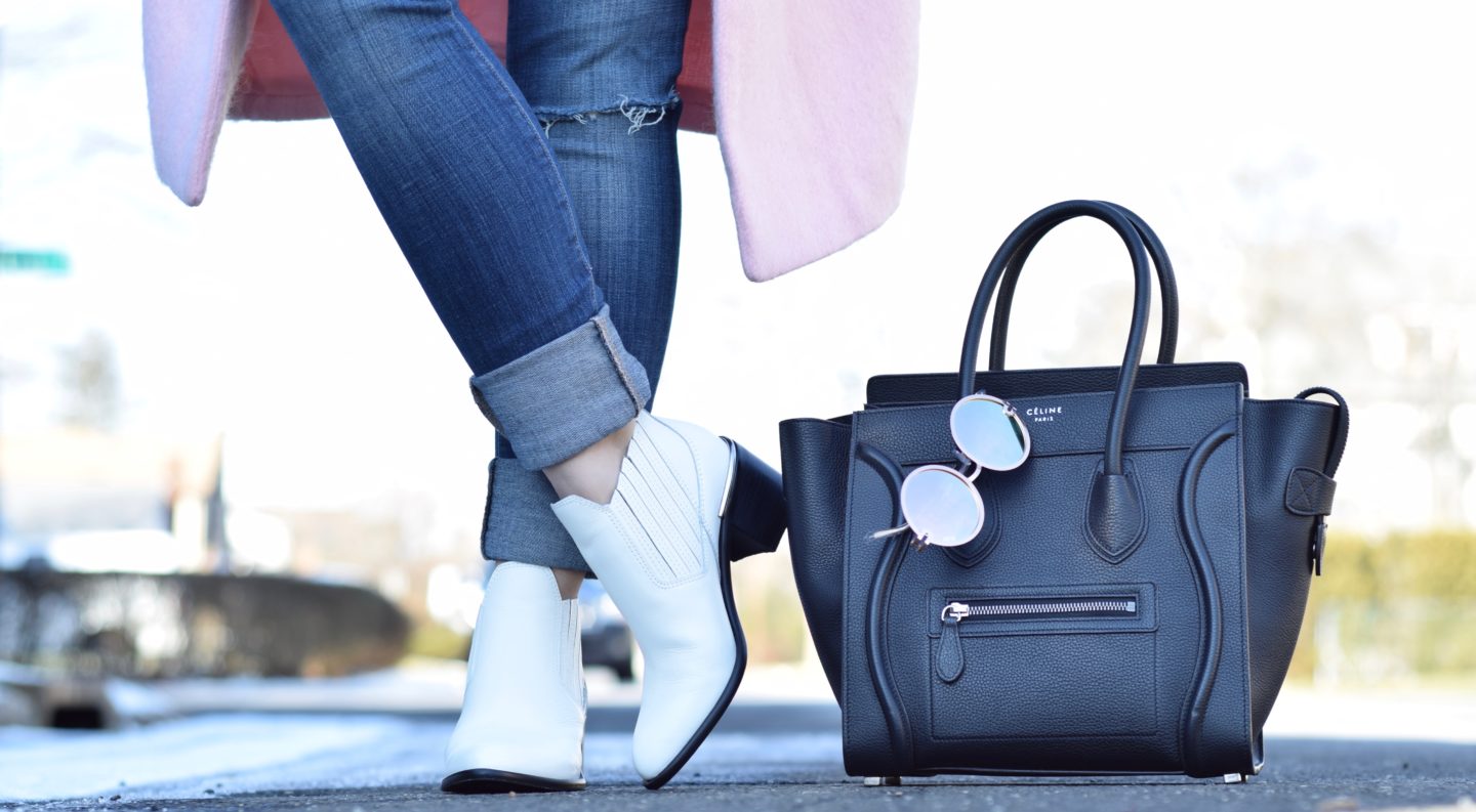 dolce vita white booties-celine bag-squay sunglass