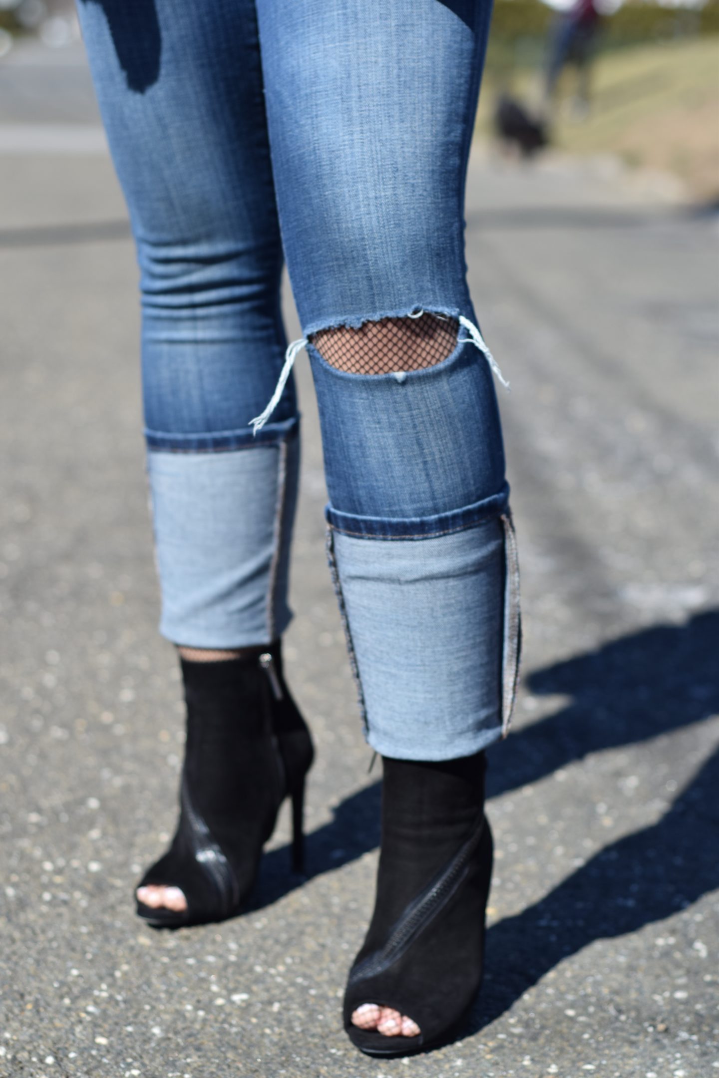 street style-fishnets-suede booties-dior