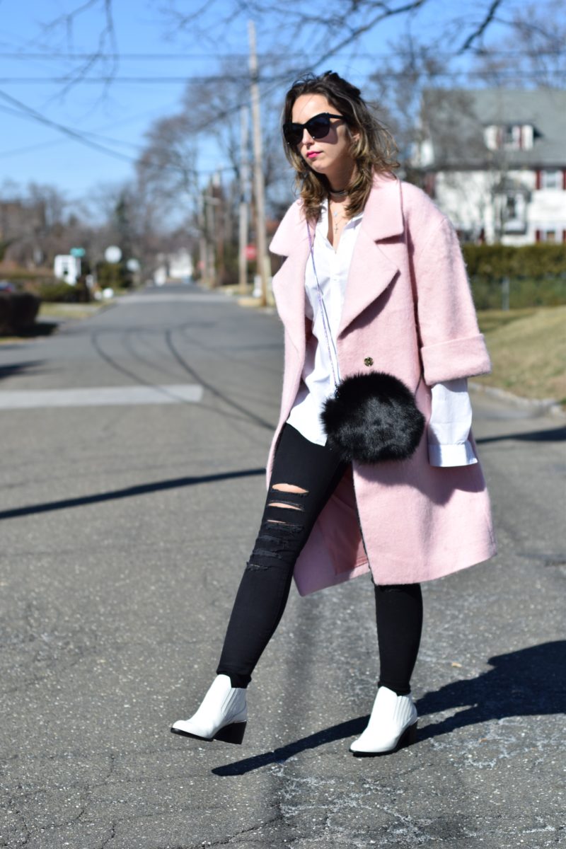 hm pink coat-white blouse-favorites-outfit