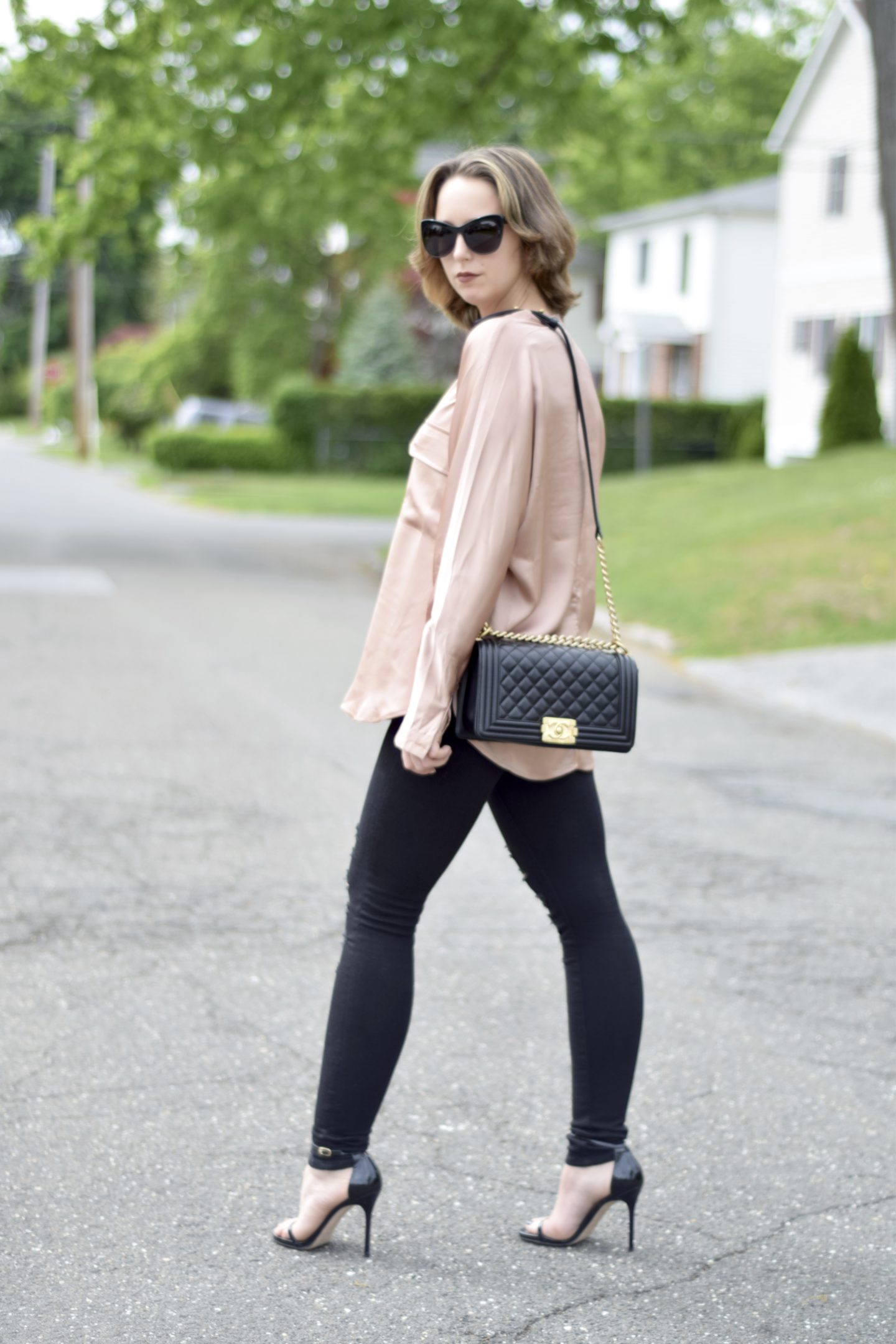 missguided-style-blogger-satin blouse