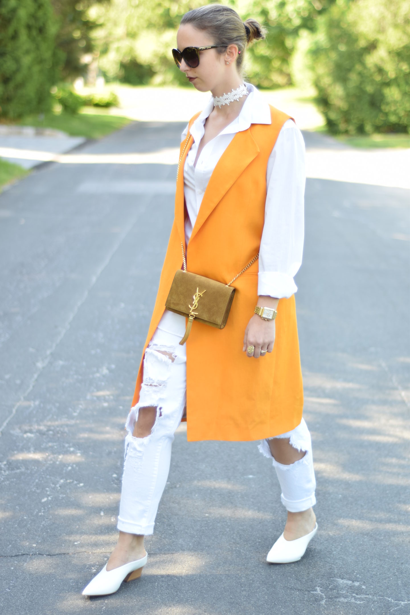 incorporating color-orange vest-style-zara