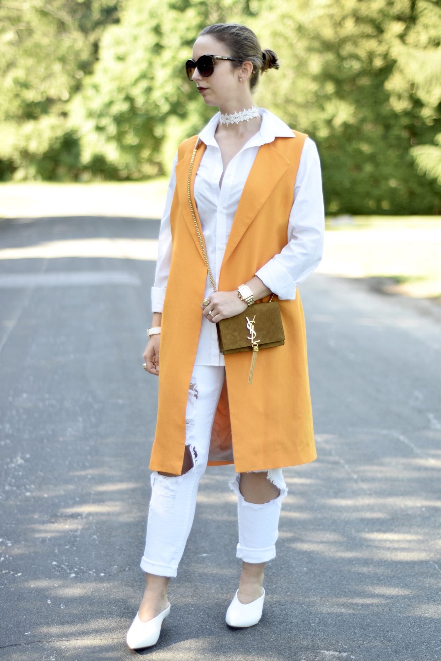 incorporating color-orange vest-style-zara