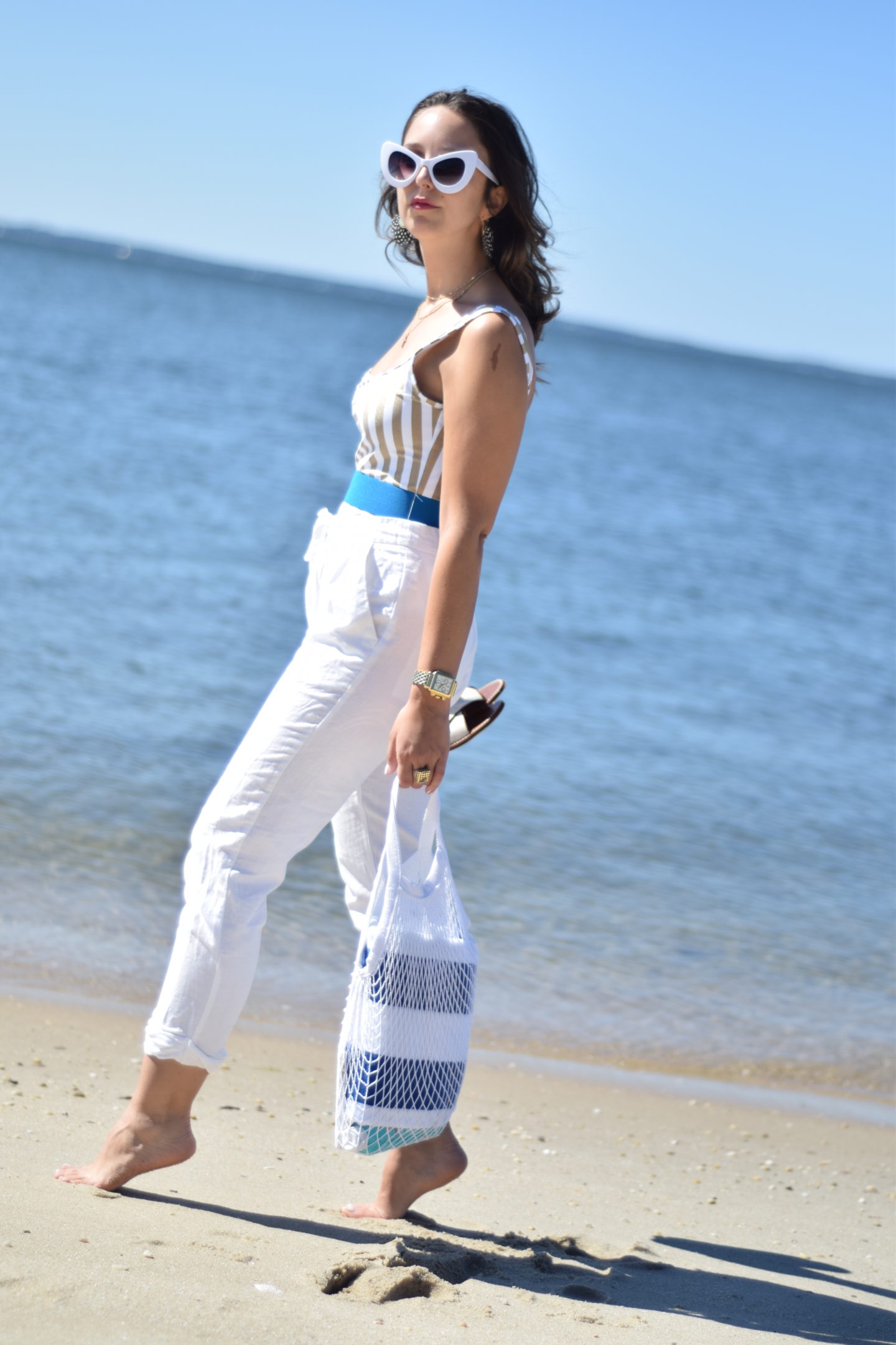 retro style-summer-linen pants-outfit