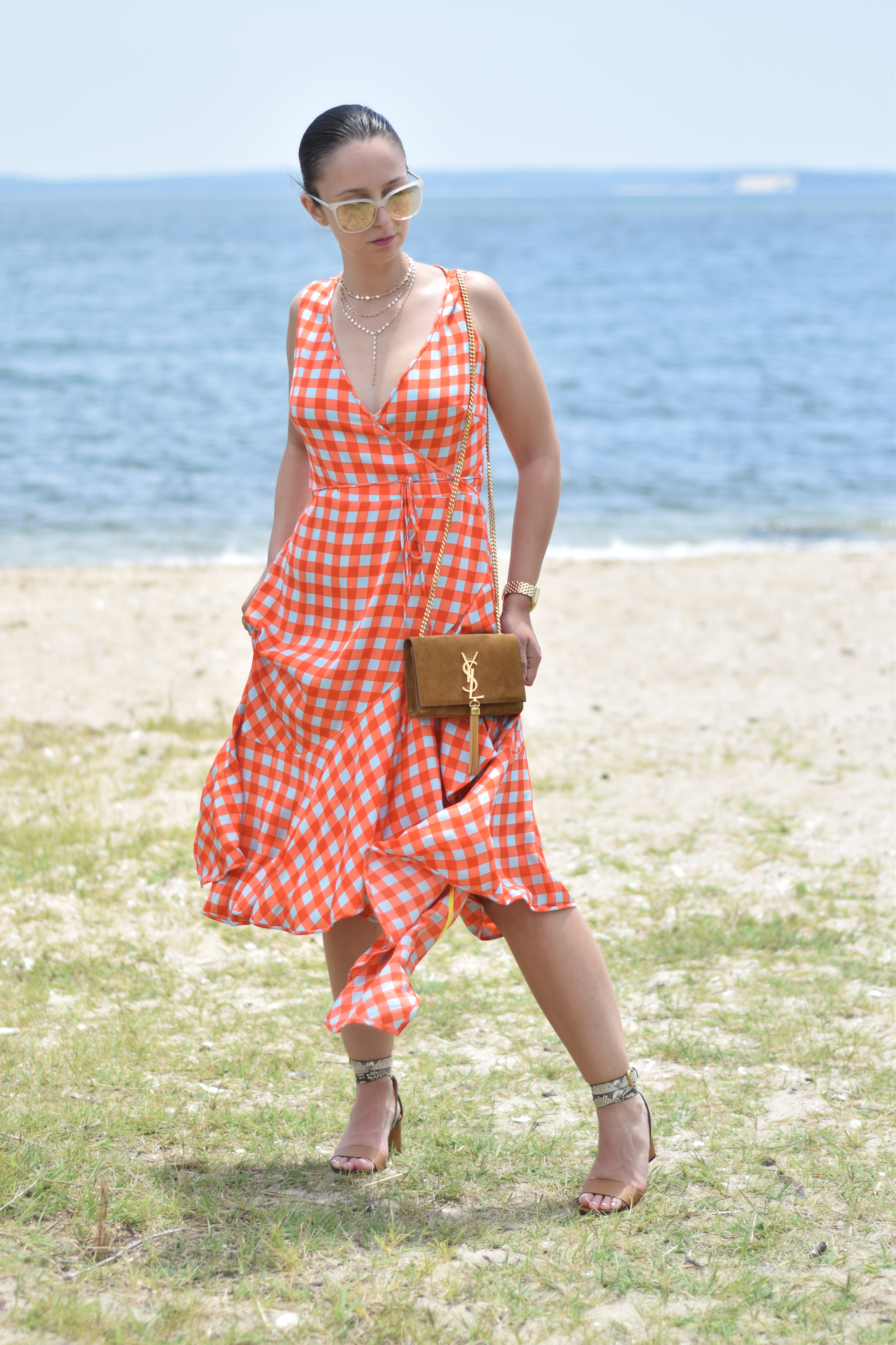 dvf gingham dress