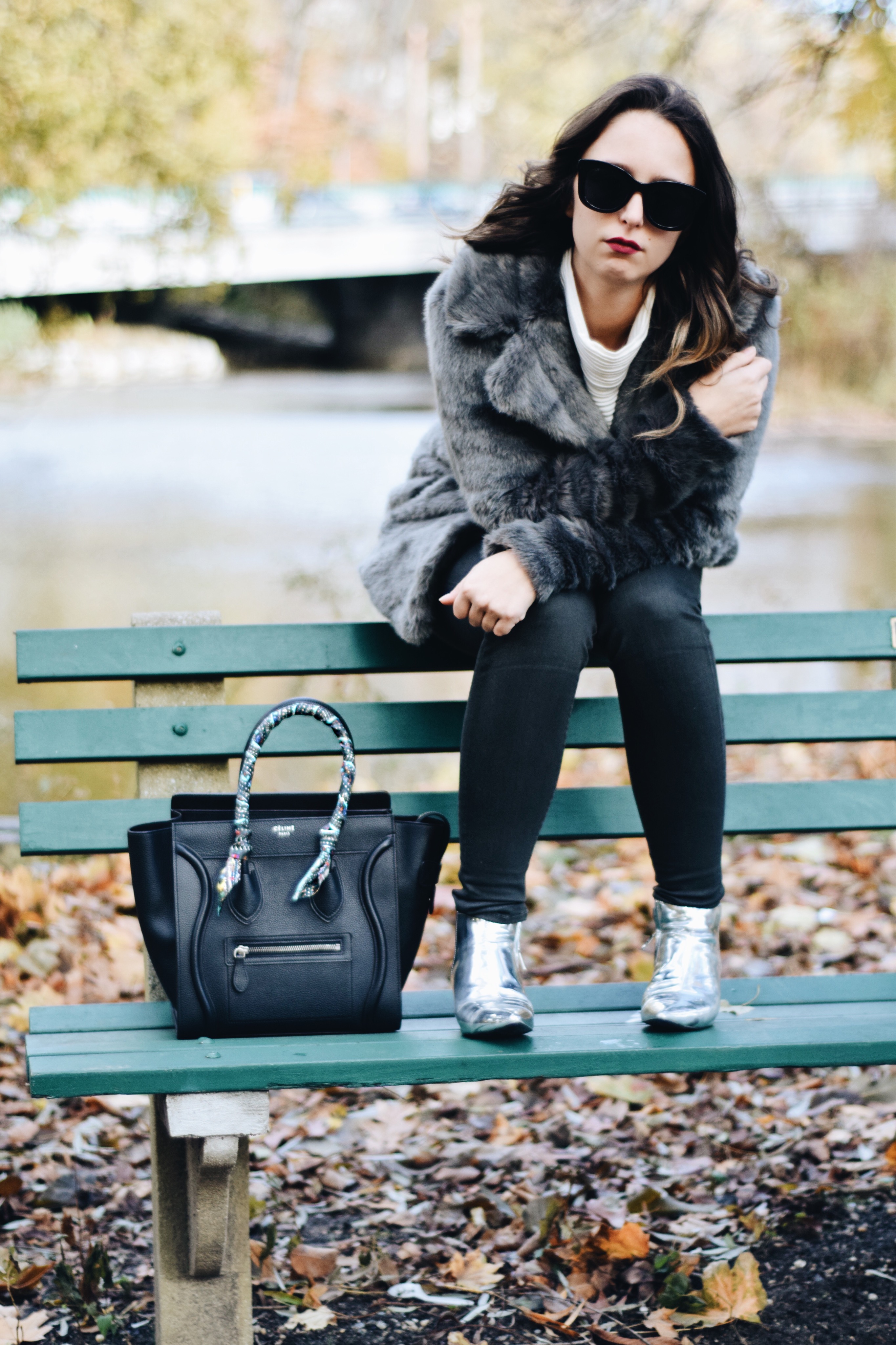 Why I love Westchester County-Style-faux fur coat-unreal fur-outfit-ny-Street style-blogger-silver booties