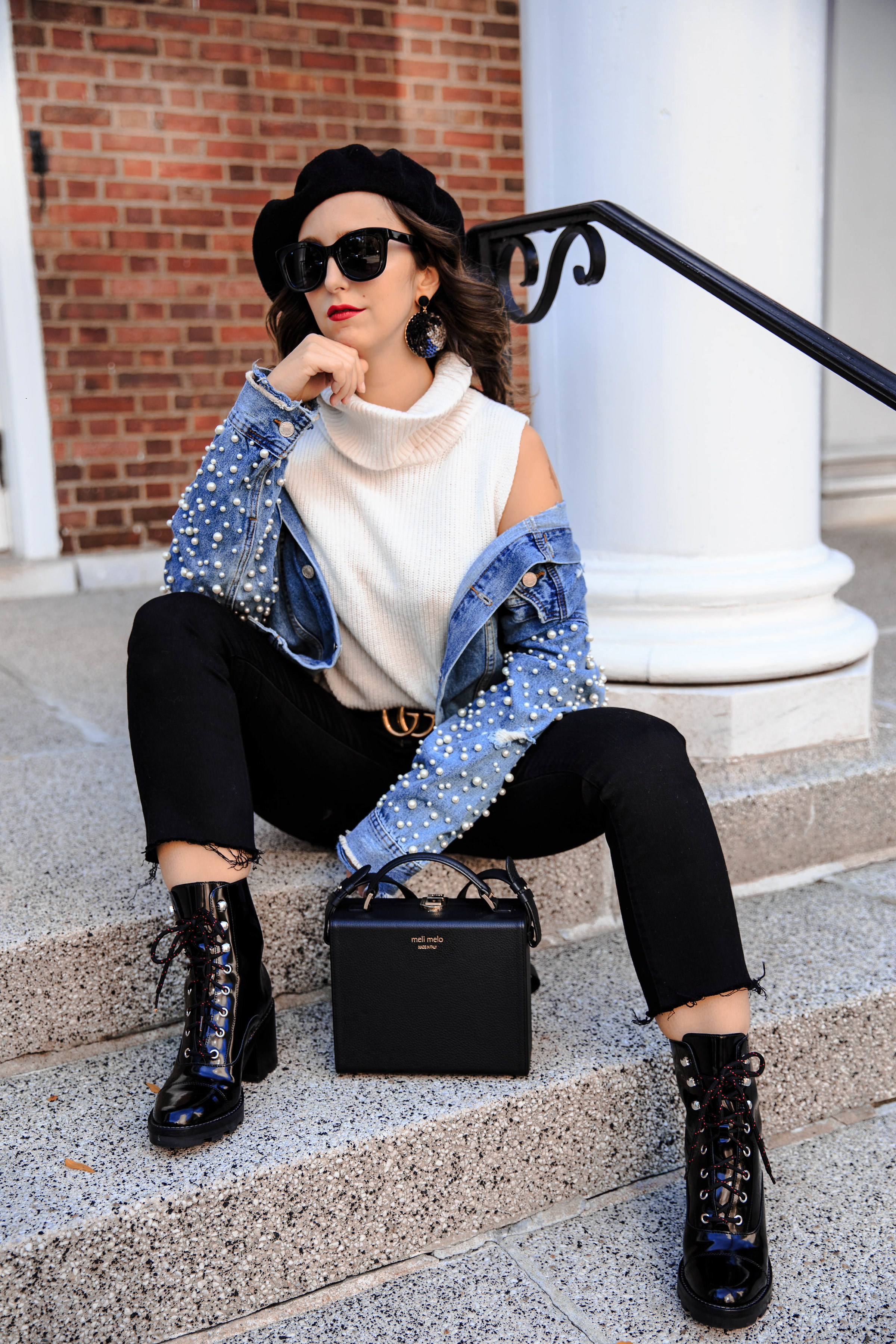 pearl embellishments- denim jacket-style-outfit-new york-blogger