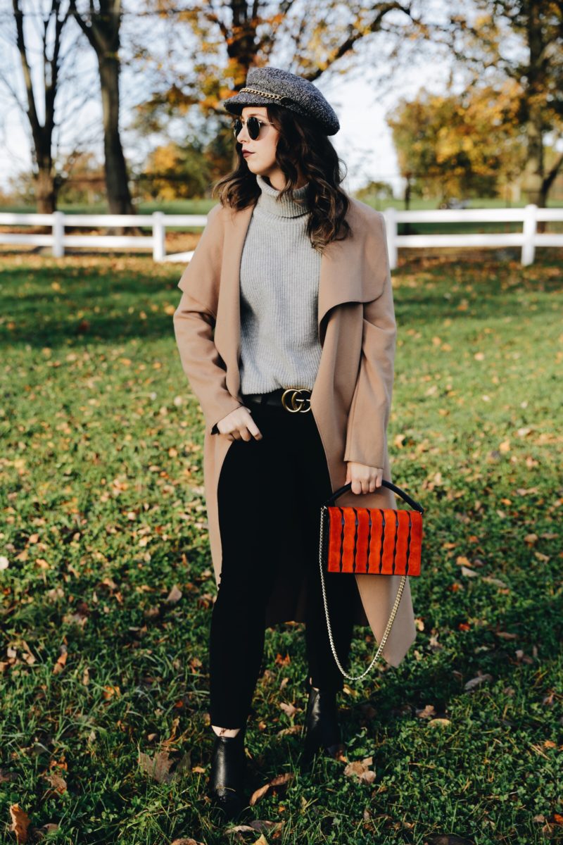 fall style-new york-outfit-inspiration-camel coat-street style-stylist-baker boy cap-ootd