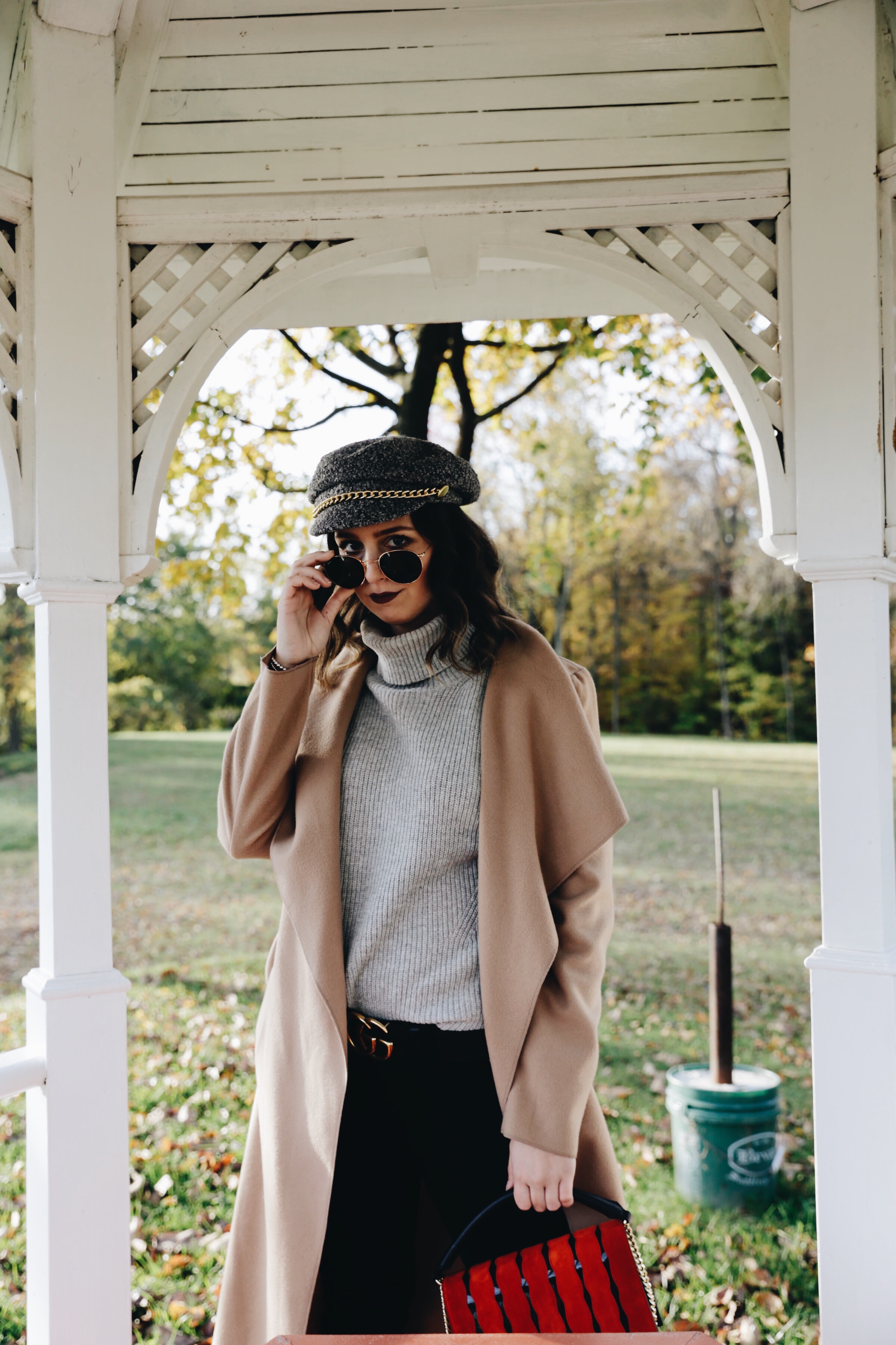 fall style-new york-outfit-inspiration-camel coat-street style-stylist-baker boy cap-ootd