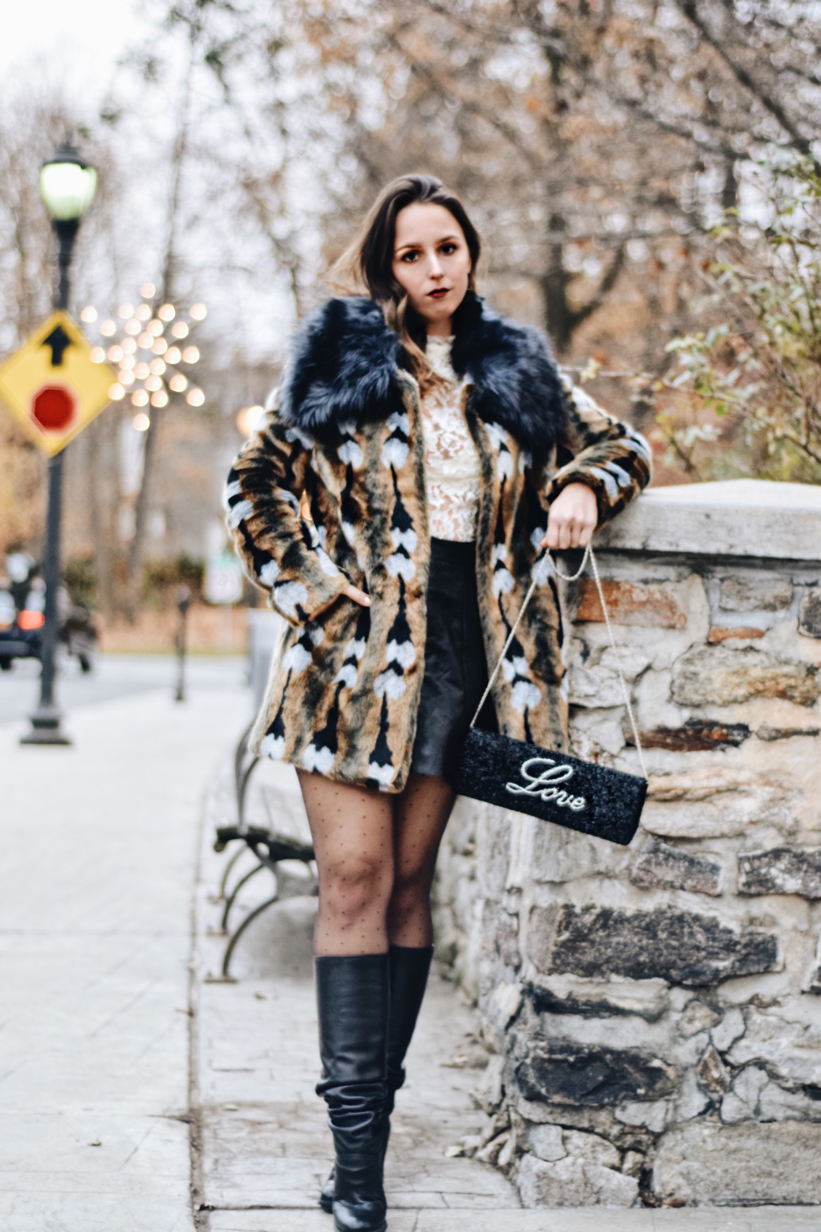 island to east side-clutch-unreal fur-style-outfit-blogger-love clutch-beaded-lace-new york