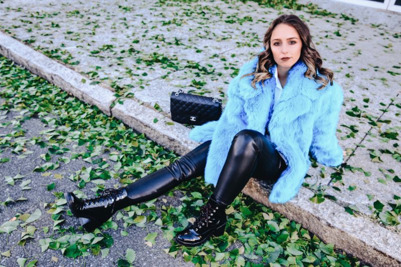 faux fur coat-street style-fashion-new york-2017-winter-outfit-dvf-leather pants-zara