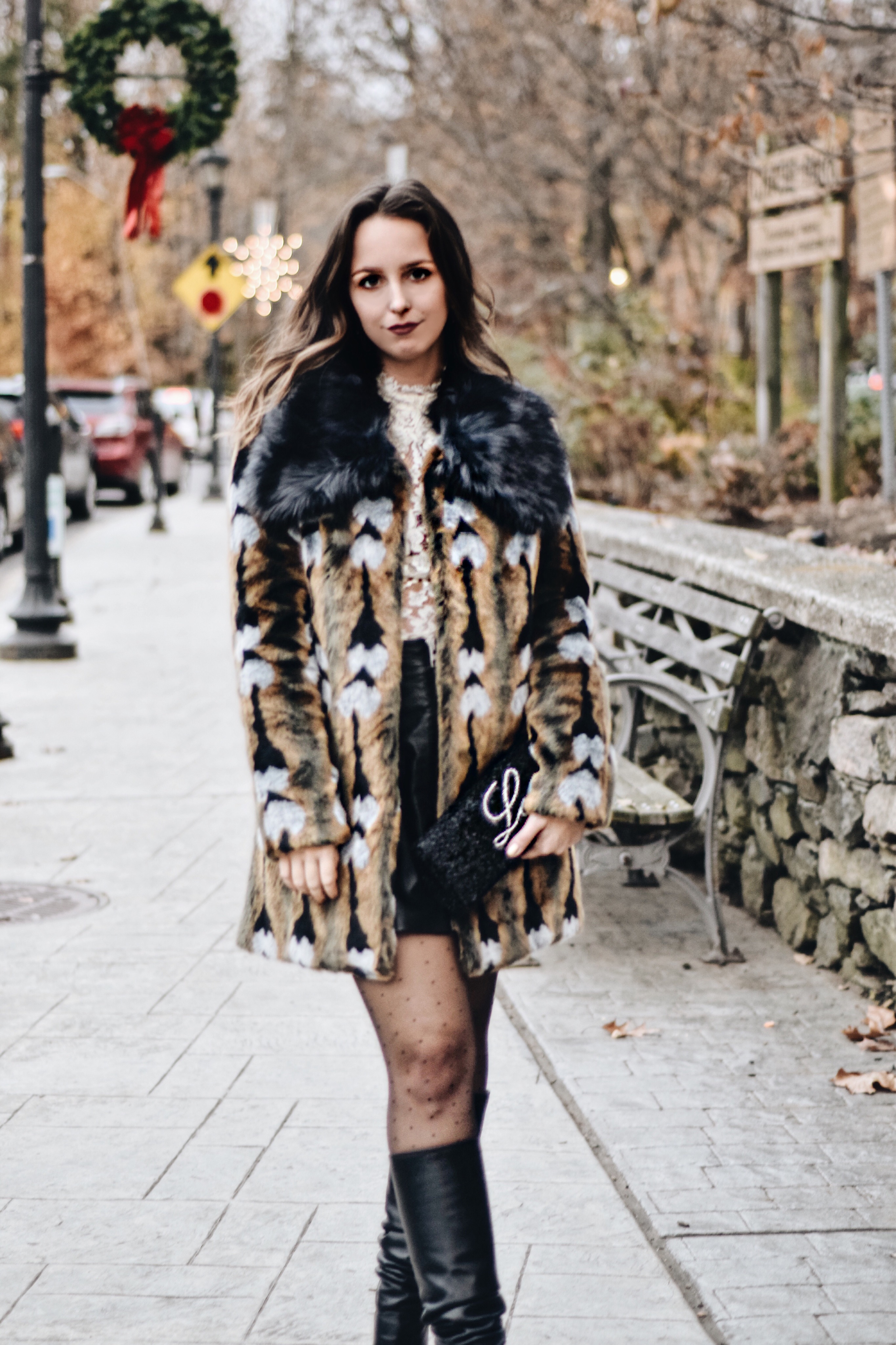 island to east side-clutch-unreal fur-style-outfit-blogger-love clutch-beaded-lace-new york