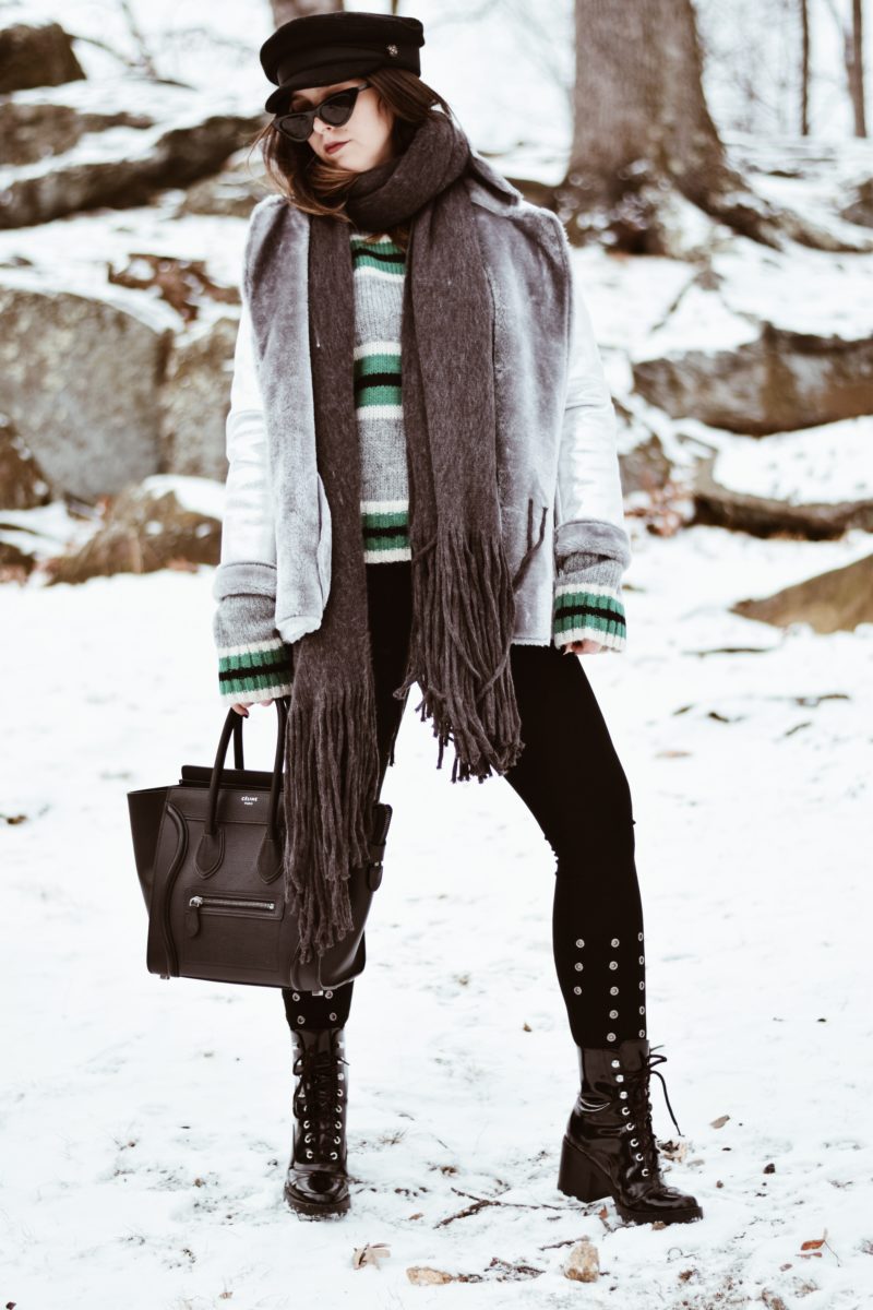 fashion-outfit-lysse-grommet leggings-sunglasses-trendy sunglasses-blogger-celine-silver jacket