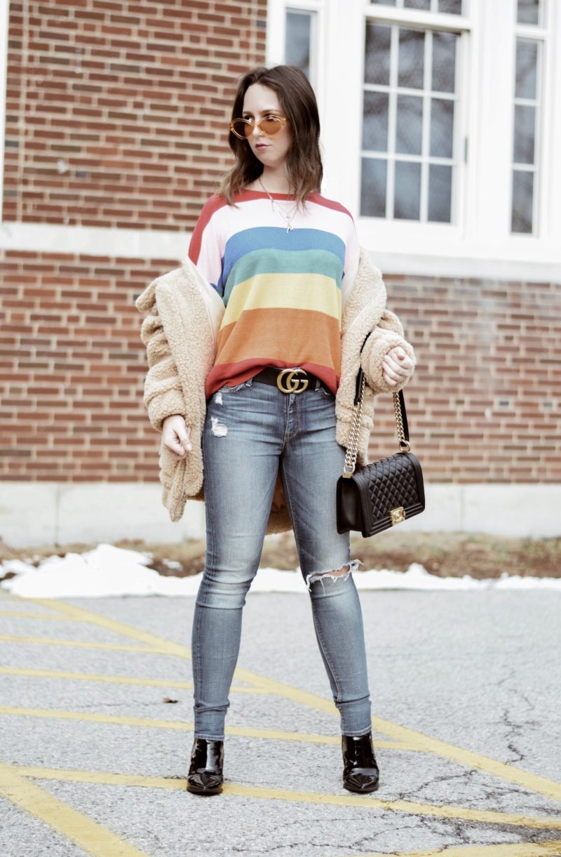 spring trend-rainbow sweater-chanel boy bag-quay-street style-fashion-westchester blogger