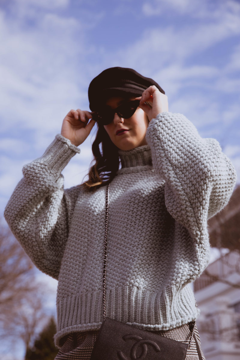 amanda elle-street style-westchester county-blogger-fashion-plaid pants-white booties-chanel-winter-style-westchester 101