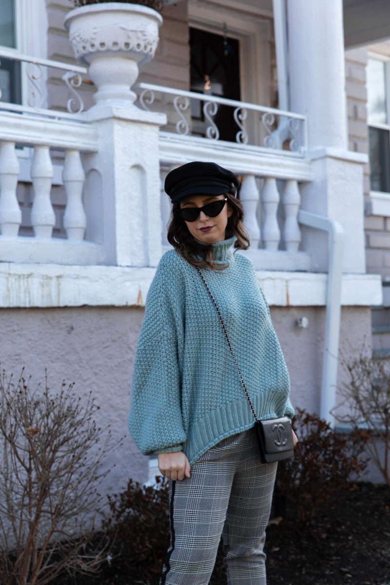 amanda elle-street style-westchester county-blogger-fashion-plaid pants-white booties-chanel-winter-style-westchester 101