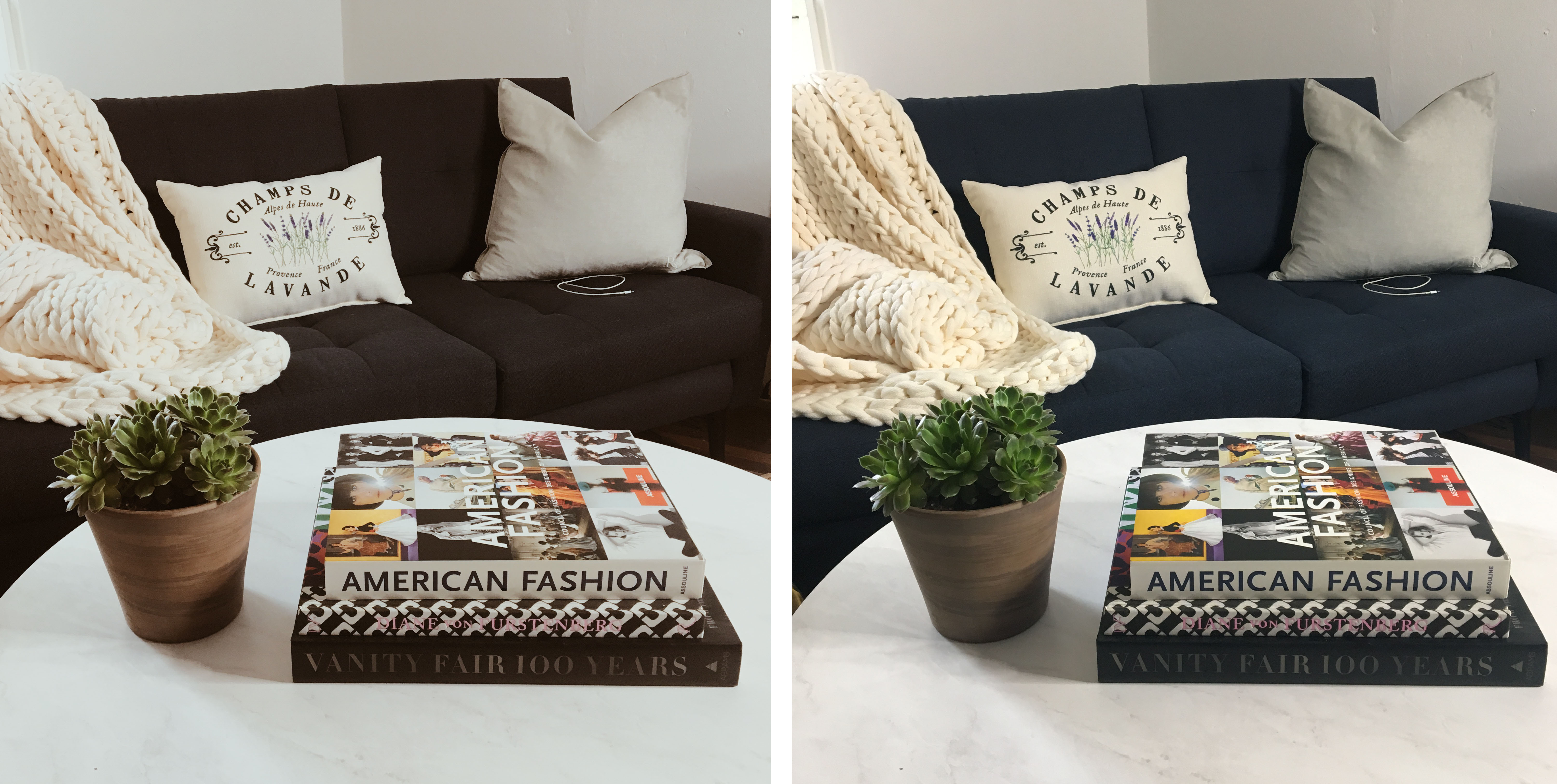 Burrow Couch Simply by Simone-coffee table books-succulent