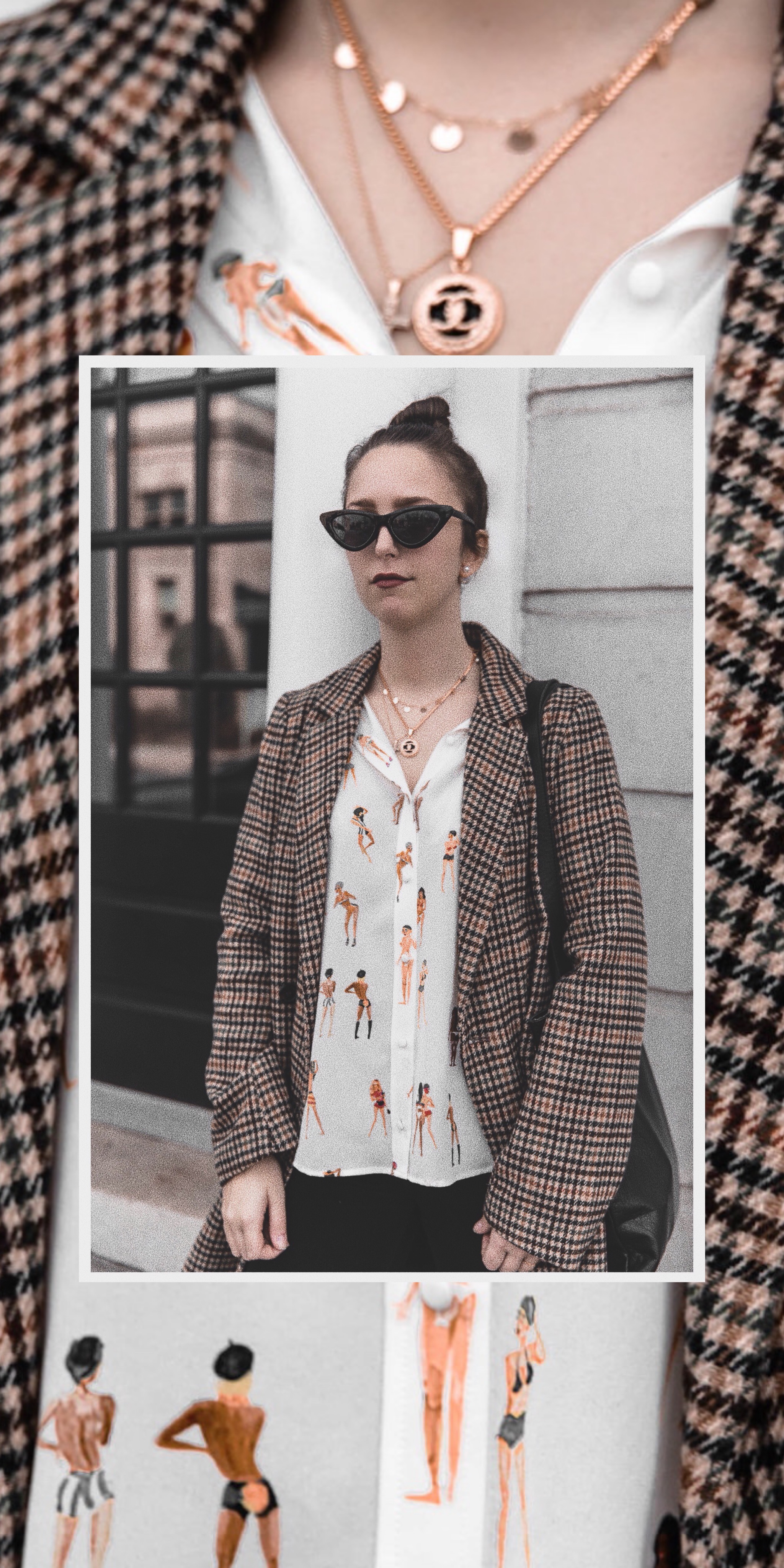 street style-check coat-spring style-outfit-tote bag-sezane-vintage-headshot
