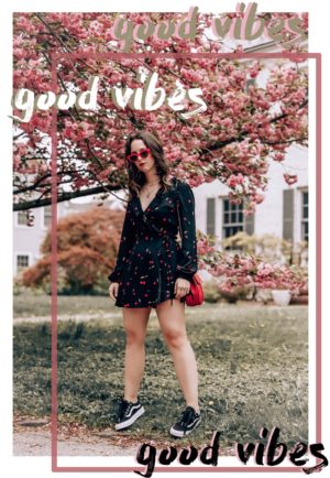 See The Good In Life You Won't Regret It-good vibes cherry dress