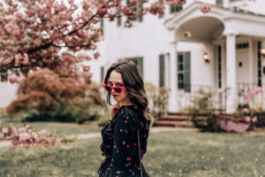 westchester county-blogger-spring-flowers-tobi-cherry dress-chloe bag