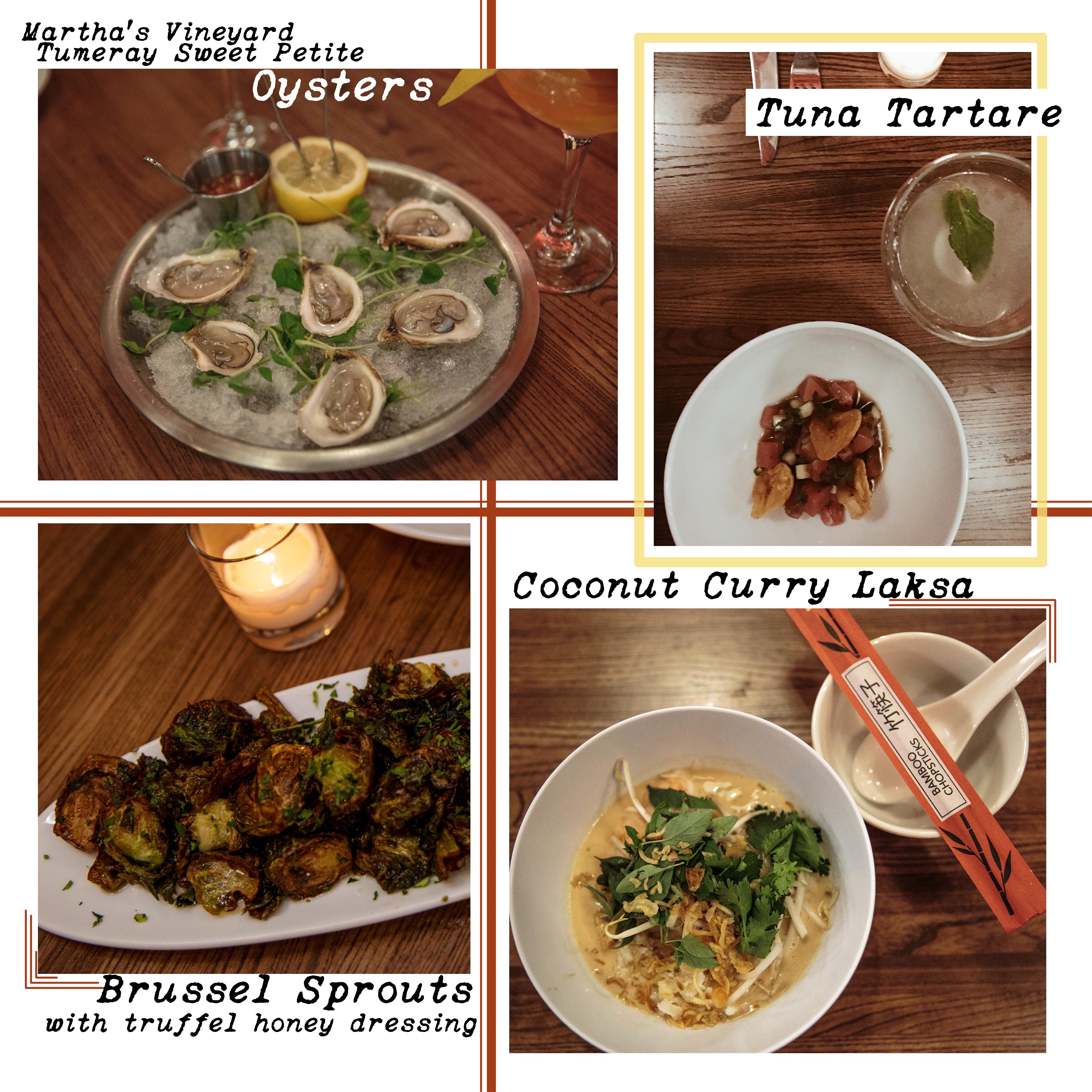 Flinders Lane-Tuna Tartare-Oysters-Coconut Curry Laksa-Brussel Sprouts-food-westchester-resturants-local-blogger