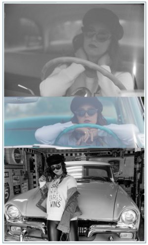 blogger-black and white-car-westchester county-blogger-fashion