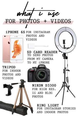 What I Use For Photos + Favorite Photo Editing Apps - Simply by Simone-Photography-Blogging Tips-Nikon-Ringlight-Tripod-iPhone