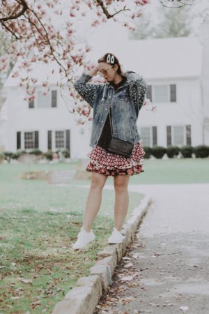 One Dress Three Ways-Cost Per Wear-Look 2-Denim Jacket with Dress-DVF- #costperwear #blogger #springstyle #dress #style