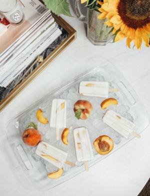 Be The Best Guest - Show Up With These Peach Coconut Ice pops! #icepops #bestguest #dessert #icecream #recipe #healthydessert #food #foodie #eats #peach #coconut #icepop