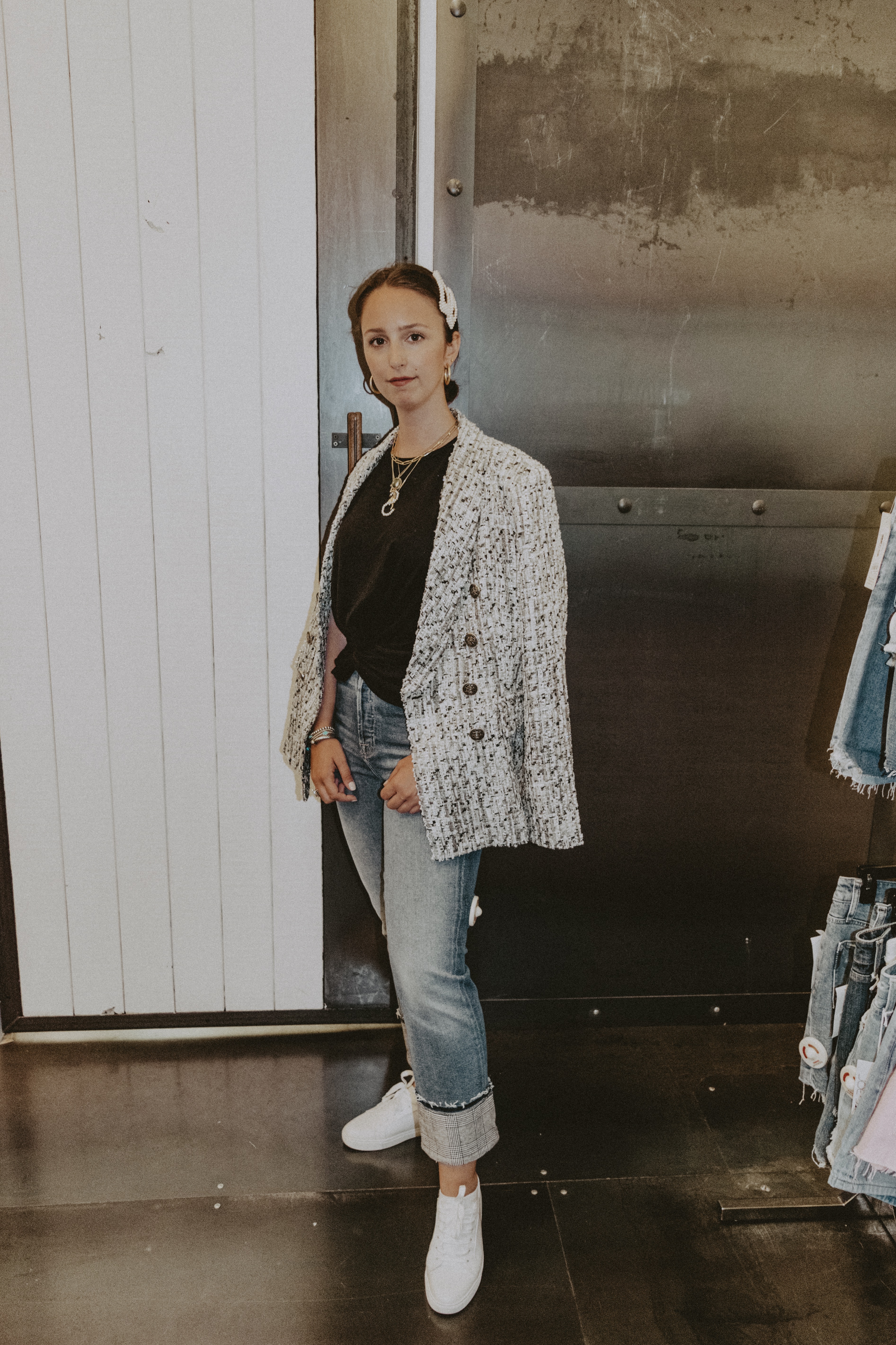 Bloomingdale's White Plains Denim Days Sale - Why To Shop In-Store #bloomigndales #fall #fallfashion #fallstyle #falloutfit #denin #jeans #designersale #designerdenim #7fam #7forallmankind #blazer #fashion #outfit #style #shopping #sale
