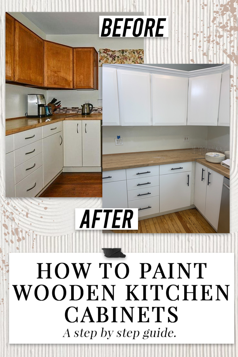 How To Paint Wooden Kitchen Cabinets - Step by Step Guide! - Simply by ...