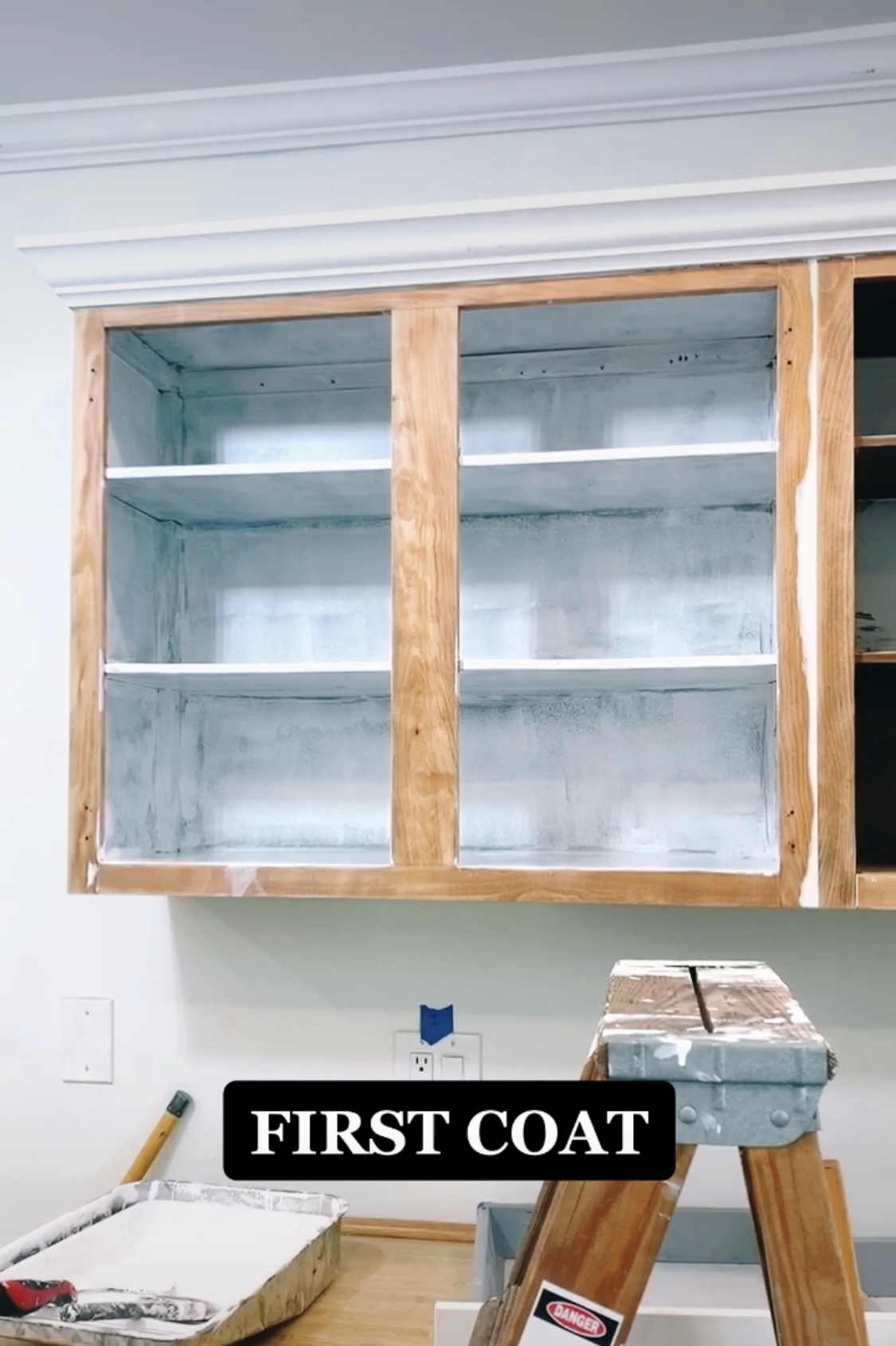 How To Paint Wooden Kitchen Cabinets - Step by Step Guide - Step 4 Painting First Coat Kitchen Photos #diy #cabinets #Kitchen #painting #kitchencabinets #paintingkitchen #benjaminmoore #beforephotos #home #diyhome #homeproject #westchestercounty #newyork Simone Piliero - Simply by Simone
