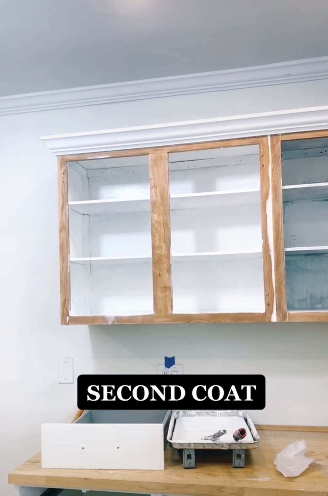 How To Paint Wooden Kitchen Cabinets - Step by Step Guide - Step 4 Painting Second Coat Kitchen Photos #diy #cabinets #Kitchen #painting #kitchencabinets #paintingkitchen #benjaminmoore #beforephotos #home #diyhome #homeproject #westchestercounty #newyork Simone Piliero - Simply by Simone