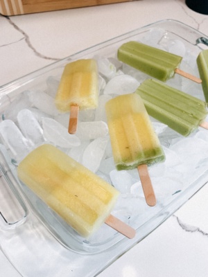 Coconut Avocado Ice Pops and Pineapple Ginger Ice Pops Recipe - Simone Piliero Arena - Simply by Simone - Westchester County Blogger - Close up #recipe #icepops #desserts #summerrecipe #howto #makeicepops