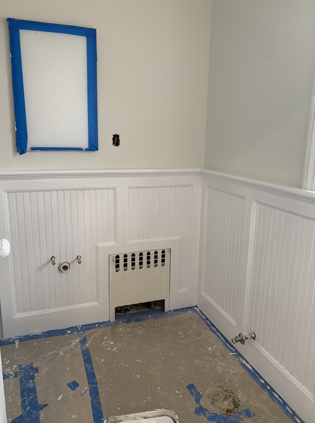 Simply by Simone - Simone Piliero - My Black and White Bathroom Renovation - Wainscoating Installation Complete #bathroom #home #renovation #bathroomrenovation #diyhome #bathroomtiles #bathroomdecor #bathroomideas #bathroomrenovationideas