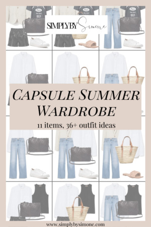 Capsule Summer Wardrobe 11 Items 36 Outfit Ideas for Summer