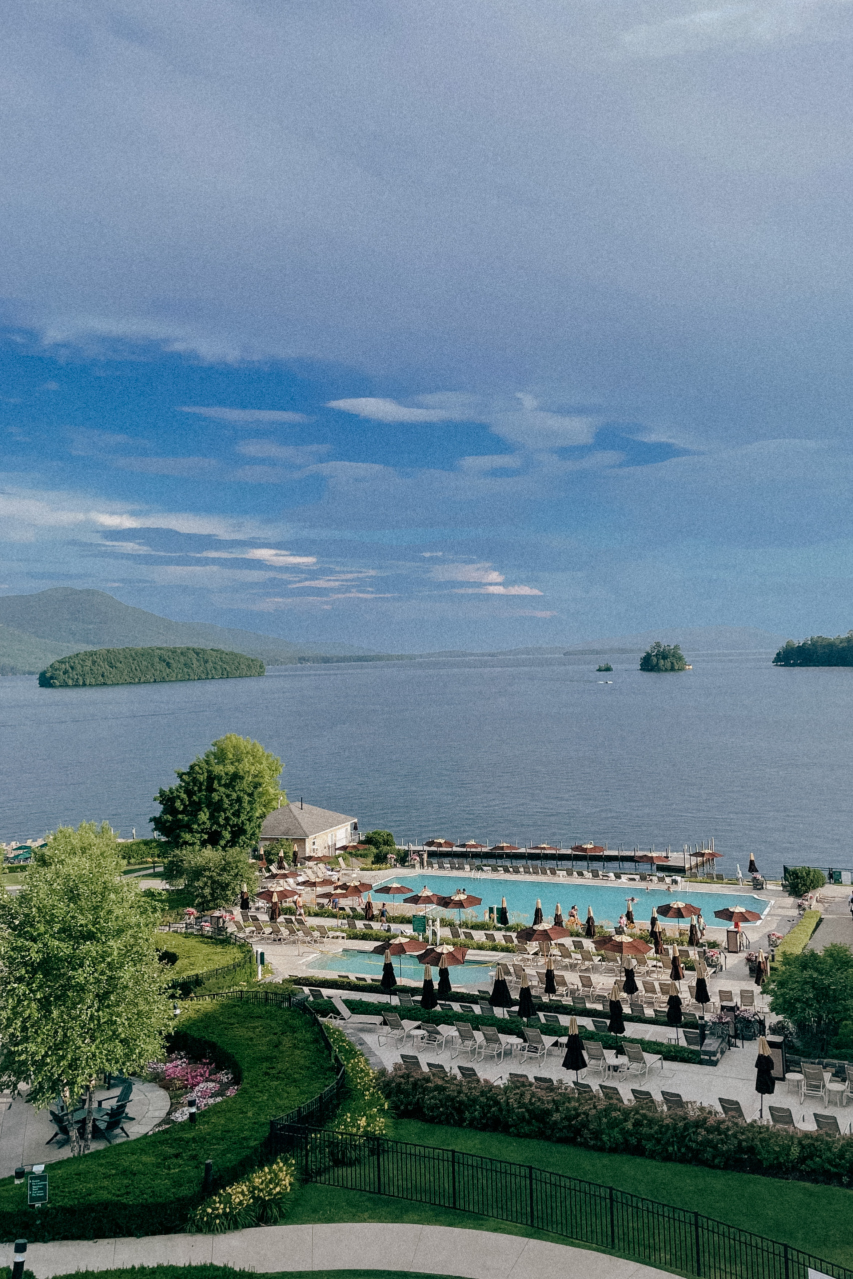 Three Day Getaway to The Sagamore Resort on Lake George New York - Back of Sagamore Resort Grounds Pool and Lake View