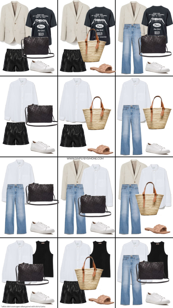 Summer Capsule Wardrobe - 11 Items 36 Outfit Ideas for Summer