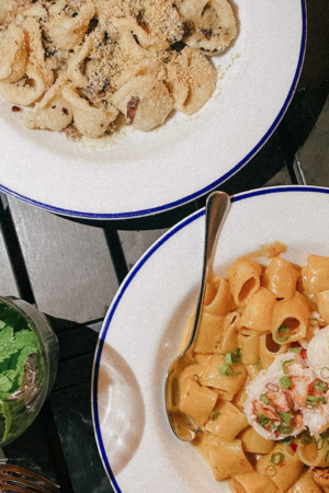 Dinner at Bar Mezzana Orcchiette with Sausage and Paccheri wtih lobster - Three Day Getaway to Boston Massachusetts Simply by Simone
