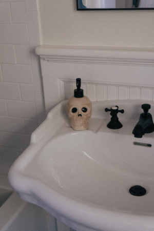 Edgy Neutral Halloween Home Decor Guide | Halloween Decorations | Neutral Halloween Decorations | Halloween Home Décor | The Best Neutral Halloween Home Decor | Spooky Chic Halloween Decorations | Grandin Road Halloween Decor | Bat Wall Decals for Halloween | Easy Halloween Decor | DIY Halloween Decorations | Skull Soap Dispenser