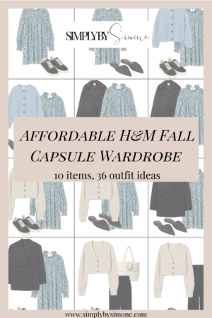 Conscious Affordable H&M Fall Capsule Wardrobe Items | 10 Pieces, 36 Outfits | How to Build a Capsule Wardrobe | H&M Clothing Fall Clothes | Outfit Inspiration | 36 Fall Weather Outfit Ideas | Fall Vacation Packing Guide | H&M Clothing Fall Capsule Wardrobe| What To Wear this Fall 2021 | Simply by Simone | Conscious Affordable H&M Fall Capsule Wardrobe | What To Wear This Fall 2021 