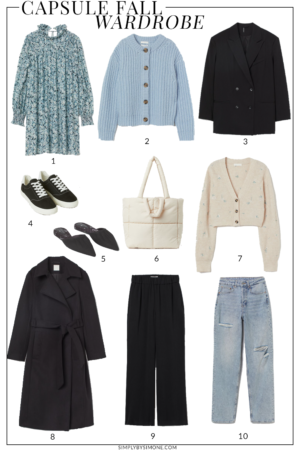 Conscious Affordable H&M Fall Capsule Wardrobe - 10 Pieces, 36 Outfits