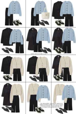 Conscious Affordable H&M Fall Capsule Wardrobe Items | 10 Pieces, 36 Outfits | How to Build a Capsule Wardrobe | H&M Clothing Fall Clothes | Outfit Inspiration | 36 Fall Weather Outfit Ideas | Fall Vacation Packing Guide | H&M Clothing Fall Capsule Wardrobe| What To Wear this Fall 2021 | Simply by Simone | Conscious Affordable H&M Fall Capsule Wardrobe | What To Wear This Fall 2021 | Looks 13 - 24