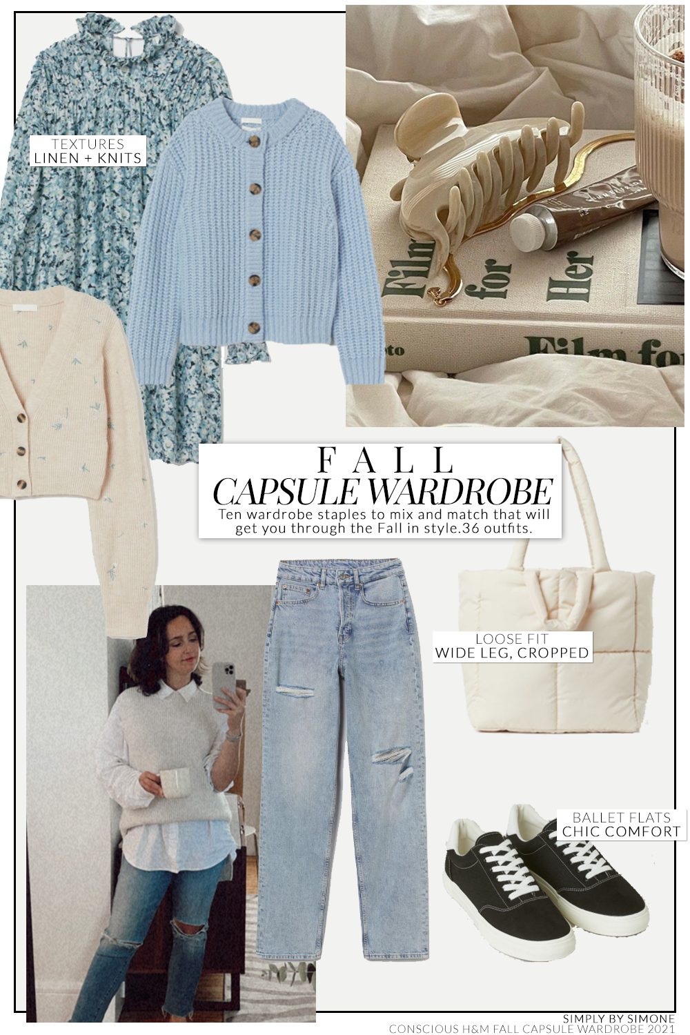 Conscious Affordable H&M Fall Capsule Wardrobe - 10 Pieces, 36 Outfits