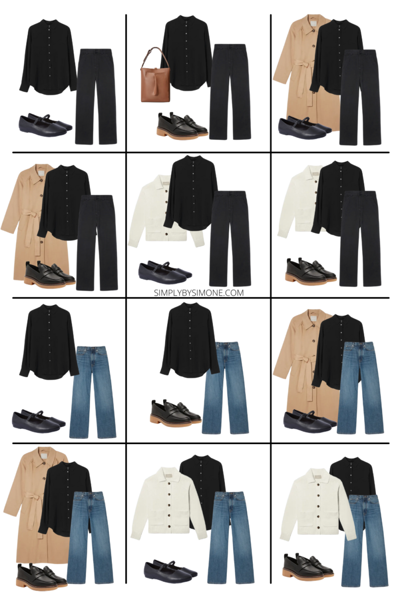 Everlane Fall Capsule Wardrobe - 10 Pieces, 24 Outfits