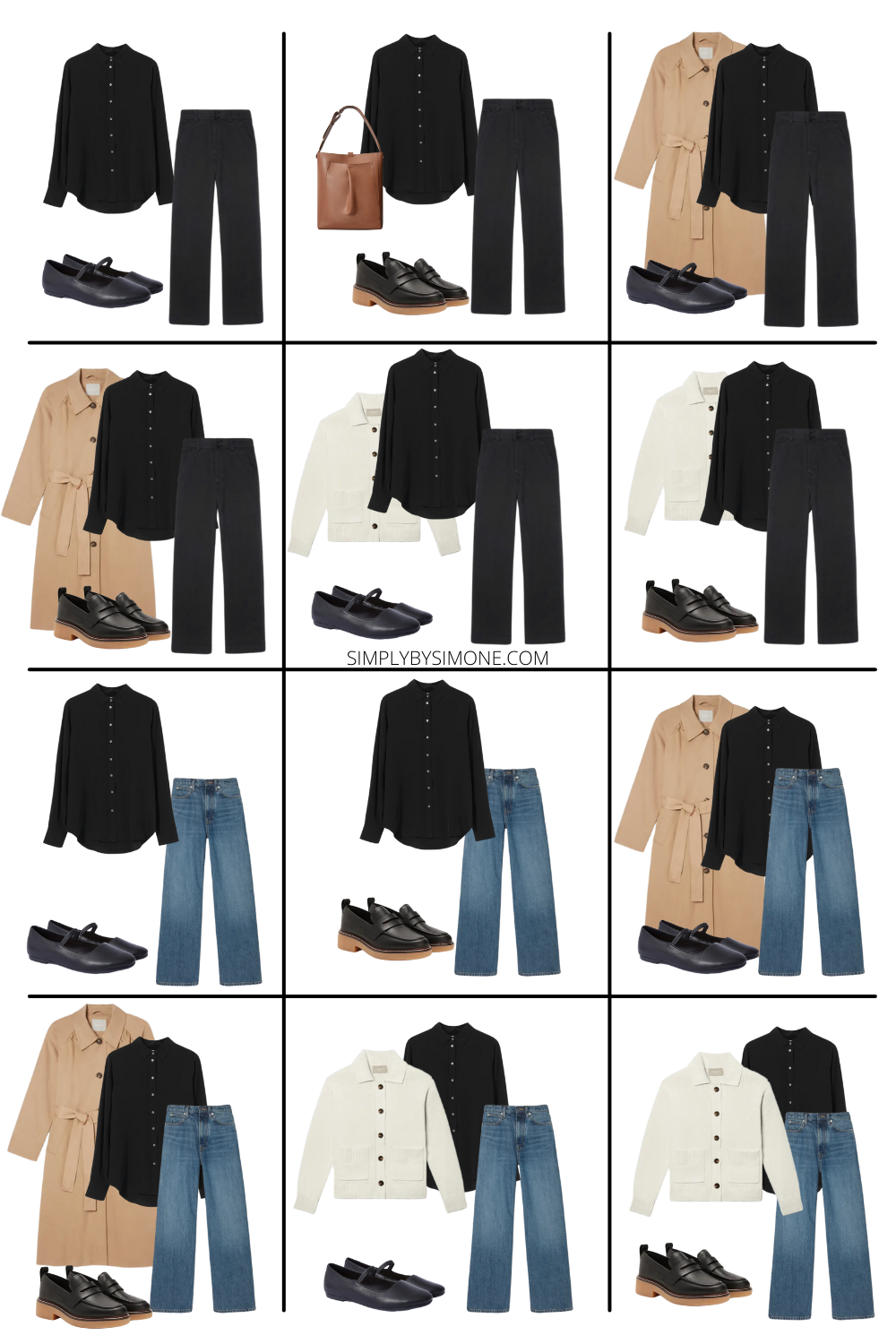 Affordable Everlane Fall Capsule Wardrobe | 10 Pieces, 24 Outfits | How to Build a Capsule Wardrobe | Everlane Fall Clothes | Outfit Inspiration | 24 Fall Weather Outfit Ideas | Fall Vacation Packing Guide | Everlane Fall Capsule Wardrobe | 10 Items to Wear This Fall | Looks 1-12 | Simply by Simone