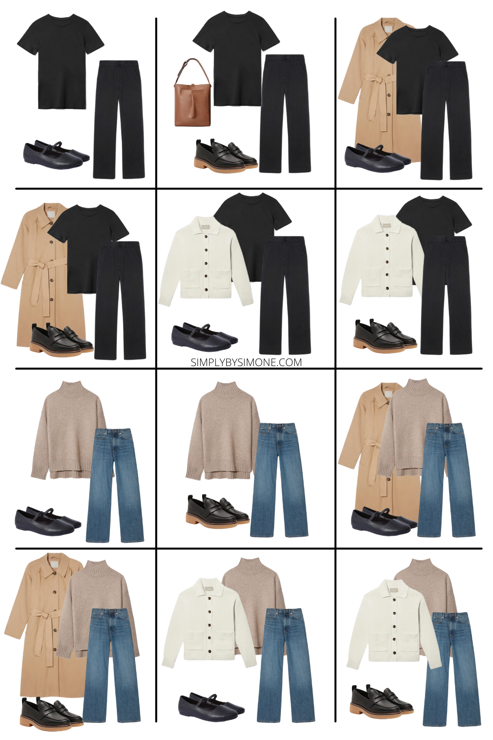 Affordable Everlane Fall Capsule Wardrobe | 10 Pieces, 24 Outfits | How to Build a Capsule Wardrobe | Everlane Fall Clothes | Outfit Inspiration | 24 Fall Weather Outfit Ideas | Fall Vacation Packing Guide | Everlane Fall Capsule Wardrobe | 10 Items to Wear This Fall | Looks 13-24 | Simply by Simone
