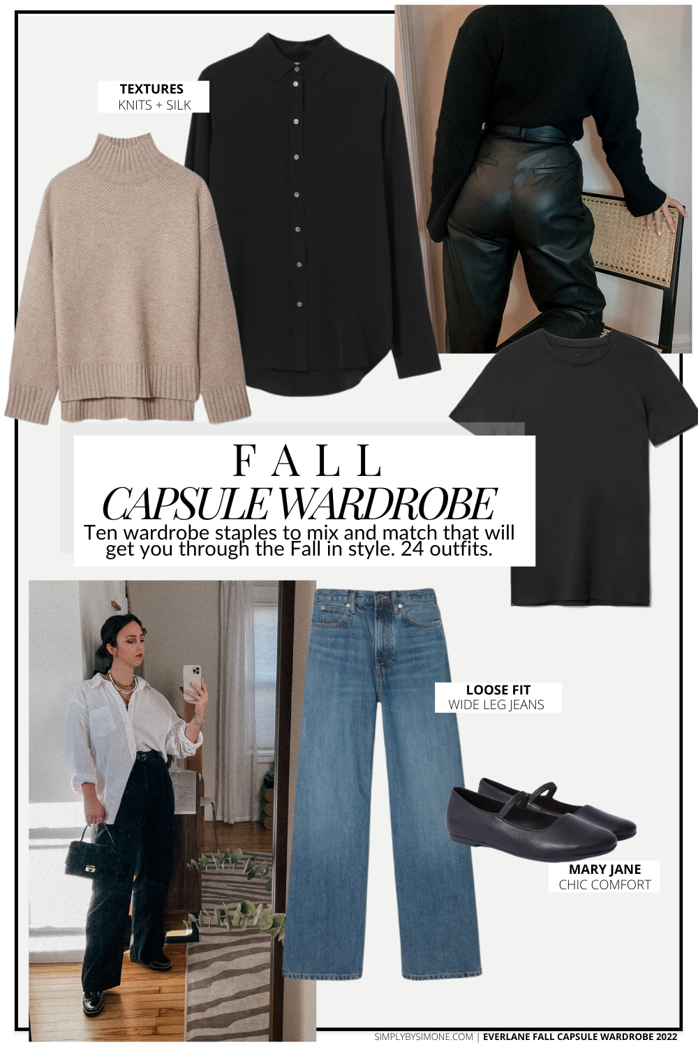 Everlane Fall Capsule Wardrobe – 10 Pieces, 24 Outfits