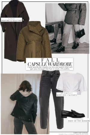 Frame Clothing Fall Capsule Wardrobe | 8 Pieces, 24 Outfits | How to Build a Capsule Wardrobe | Frame Clothing Fall Clothes | Outfit Inspiration | 24 Fall Weather Outfit Ideas | Fall Vacation Packing Guide | Frame Clothing Fall Capsule Wardrobe - What To Wear this Fall 2021 - Simply by Simone