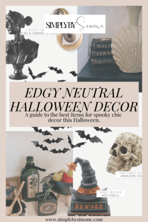 Edgy Neutral Halloween Home Decor Guide | Halloween Decorations | Neutral Halloween Decorations | Halloween Home Décor | The Best Neutral Halloween Home Decor | Spooky Chic Halloween Decorations | Grandin Road Halloween Decor | Bat Wall Decals for Halloween | Easy Halloween Decor | DIY Halloween Decorations | PIN 1 